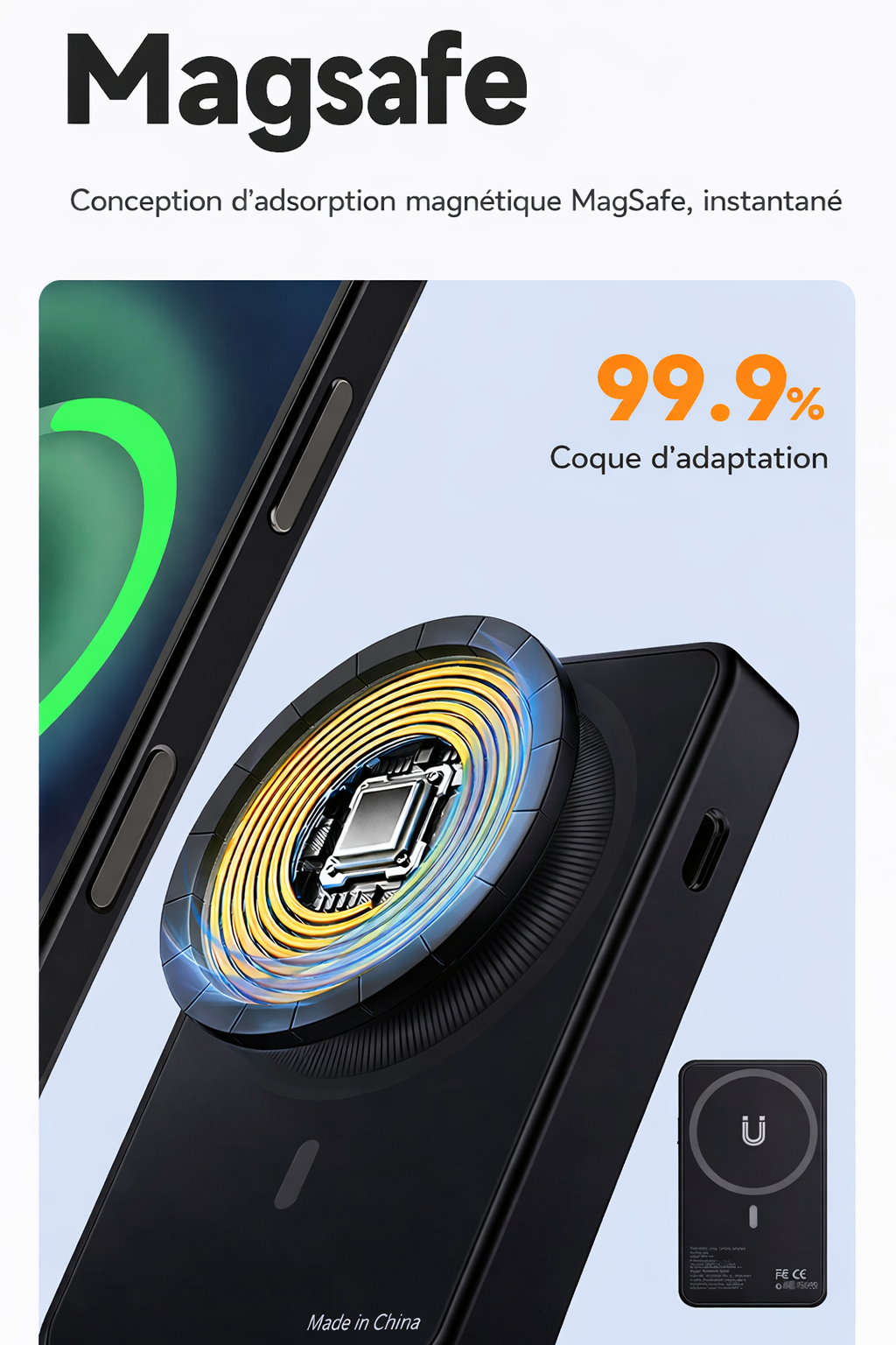 Écran Technova magnétique pour selfies